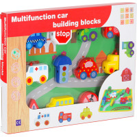 Drevené korálky na navliekanie - Autíčka a značky