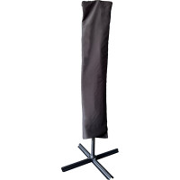 Skladací záhradný slnečník LUARO s predlžovacím ramenom - 290 cm - čierny