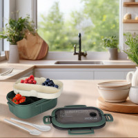 Obedový box s priehradkami 1200 ml - zelený