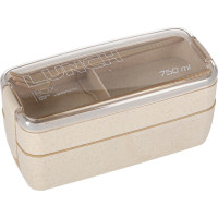 Olovrantový box s priehradkami 750 ml - béžový