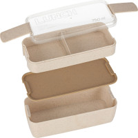 Olovrantový box s priehradkami 750 ml - béžový
