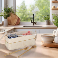 Olovrantový box s priehradkami 750 ml - béžový