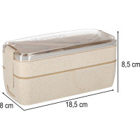 Olovrantový box s priehradkami 750 ml - béžový