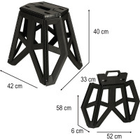 Skladacia turistická stolička 39,5 cm - čierna