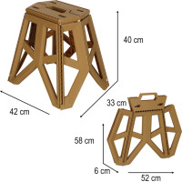 Skladacia turistická stolička 39,5 cm - béžová