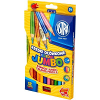 ASTRA Dúhové pastelky Jumbo 12ks s strúhadlom