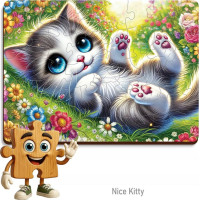 WOODEN CITY Drevené puzzle Roztomilé mačiatko 40 dielikov