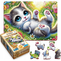WOODEN CITY Drevené puzzle Roztomilé mačiatko 40 dielikov