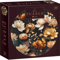 INTERDRUK Okrúhle puzzle Flowers: Zlaté kvety 500 dielikov