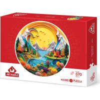 ART PUZZLE Okrúhle puzzle Krajina z papiera 570 dielikov