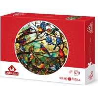 ART PUZZLE Okrúhle puzzle Vitráž Lesný zbor 570 dielikov