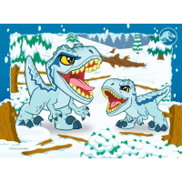 RAVENSBURGER Puzzle Jurský svet: Objavitelia 4v1 (12,16,20,24 dielikov)