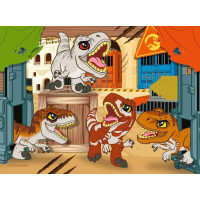 RAVENSBURGER Puzzle Jurský svet: Objavitelia 4v1 (12,16,20,24 dielikov)