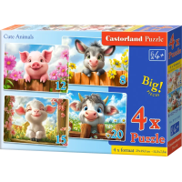 CASTORLAND Puzzle Roztomilé zvieratká 4v1 (8,12,15,20 dielikov)