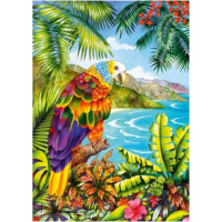 DINO Svietiace puzzle Papagáj v džungli XL 100 dielikov