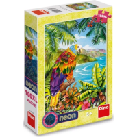 DINO Svietiace puzzle Papagáj v džungli XL 100 dielikov