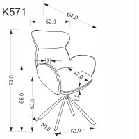Jedálenská otočná stolička K571 - škoricovo hnedá