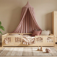 Detská Montessori posteľ z masívu borovice LUNA - 160x80 cm