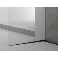 Polysan ARCHITEX sada na uchytenie skla podlaha-stena so spádovou lištou, 1615x2105mm, ľavá, čierna mat AX2116BL