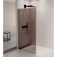 Polysan ARCHITEX sada na uchytenie skla podlaha-stena so spádovou lištou, 1615x2105mm, ľavá, čierna mat AX2116BL