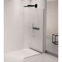 Polysan ARCHITEX sada na uchytenie skla podlaha-stena so spádovou lištou, 1615x2105mm, pravá, čierna mat AX2116BR