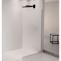 Polysan ARCHITEX sada na uchytenie skla podlaha-stena so spádovou lištou, 1615x2105mm, pravá, čierna mat AX2116BR