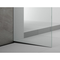 Polysan ARCHITEX sada na uchytenie skla podlaha-stena so spádovou lištou, 1615x2105mm, pravá, čierna mat AX2116BR