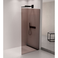 Polysan ARCHITEX sada na uchytenie skla podlaha-stena so spádovou lištou, 1615x2105mm, pravá, čierna mat AX2116BR