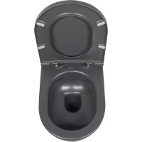 Isvea INFINITY závesná WC misa, Rimless, 36, 5x53cm, antracit 10NF02005-2C