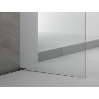 Polysan ARCHITEX sada na uchytenie skla podlaha-stena so spádovou lištou, 1615x2105mm, pravá, leštený hliník AX2116R