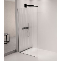 Polysan ARCHITEX sada na uchytenie skla podlaha-stena so spádovou lištou, 1615x2105mm, ľavá, čierna mat AX2116BL