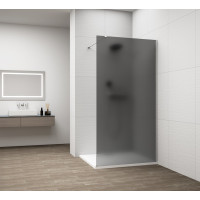 Polysan ESCA CHROME jednodielna sprchová zástena na inštaláciu k stene, dymové matné sklo, 1300 mm ES1413-01