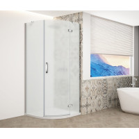 Gelco TRINITY CHROME štvrťkruhový sprchovací kút 900x900mm, matné sklo, pravé GT6590MR-CH