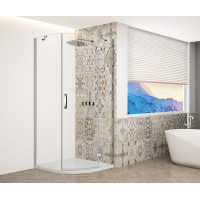 Gelco TRINITY CHROME štvrťkruhový sprchovací kút 900x900mm, číre sklo, pravé GT6590CR-CH