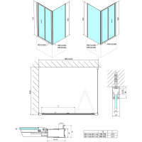 Polysan DEEP BLACK obdĺžnikový sprchovací kút 1000x900mm L/P variant, číre sklo MD1910B-02