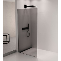 Polysan ARCHITEX sada na uchytenie skla podlaha-stena so spádovou lištou, 1615x2105mm, ľavá, čierna mat AX2116BL