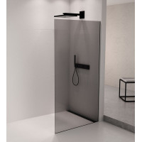 Polysan ARCHITEX sada na uchytenie skla podlaha-stena so spádovou lištou, 1615x2105mm, pravá, čierna mat AX2116BR