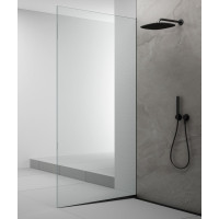 Polysan ARCHITEX sada na uchytenie skla podlaha-stena so spádovou lištou, 1615x2105mm, ľavá, čierna mat AX2116BL