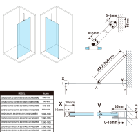 Polysan ESCA CHROME jednodielna sprchová zástena na inštaláciu k stene, dymové matné sklo, 800 mm ES1480-01
