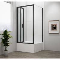 Polysan DEEP BLACK obdĺžnikový sprchovací kút 1000x900mm L/P variant, číre sklo MD1910B-02