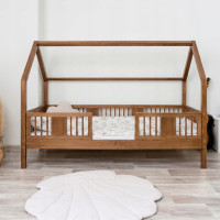 Detská domčeková posteľ z masívu borovice LUNA L 20 - 180x80 cm