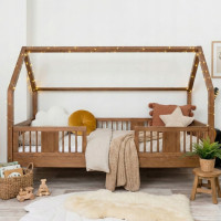 Detská domčeková posteľ z masívu borovice LUNA L 20 - 180x80 cm