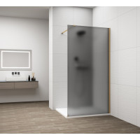 Polysan ESCA GOLD MATT jednodielna sprchová zástena na inštaláciu k stene, dymové matné sklo, 700 mm ES1470-04