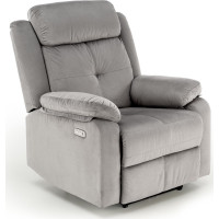 Elektrické polohovacie kreslo LORIS - čalúnené látkou - popolavo šedé