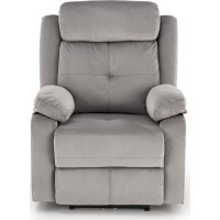 Elektrické polohovacie kreslo LORIS - čalúnené látkou - popolavo šedé