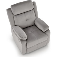 Elektrické polohovacie kreslo LORIS - čalúnené látkou - popolavo šedé