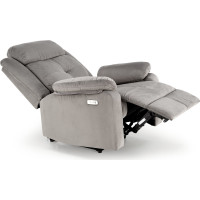Elektrické polohovacie kreslo LORIS - čalúnené látkou - popolavo šedé