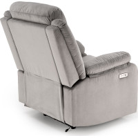 Elektrické polohovacie kreslo LORIS - čalúnené látkou - popolavo šedé