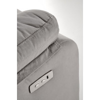 Elektrické polohovacie kreslo LORIS - čalúnené látkou - popolavo šedé