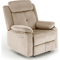 Elektrické polohovacie kreslo LORIS - čalúnené látkou - béžové